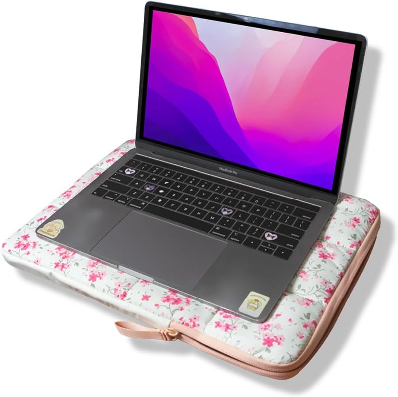 Sonix | Puffy Laptop Sleeve | 15-16 Inch, Quilted Pillow Puffer Laptop Carrying Case, Computer Sleeve | Cottage Floral - Image 2